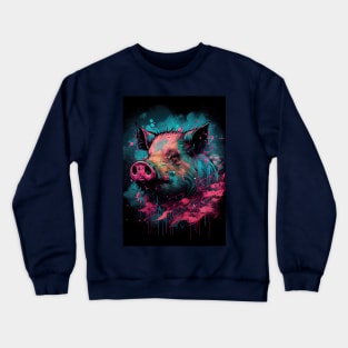 Pig Art Style 90s Crewneck Sweatshirt